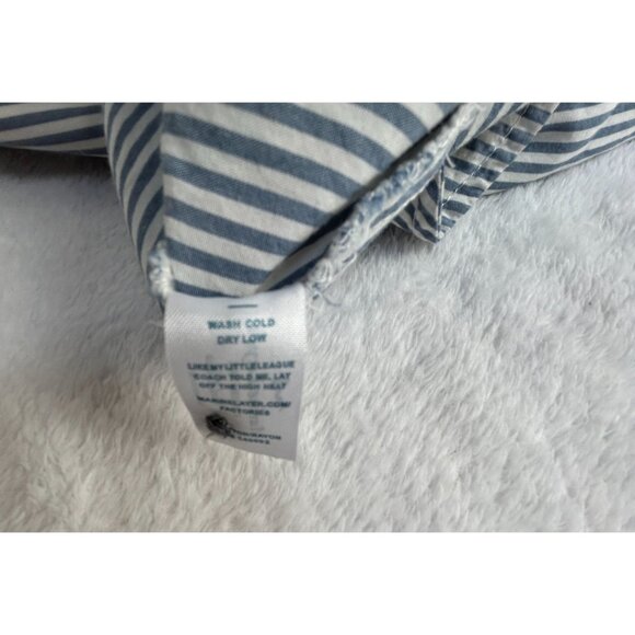 Marine Layer Womens Striped Button-Front Short Sleeve Shirt Dress Small Blue - Picture 5 of 9